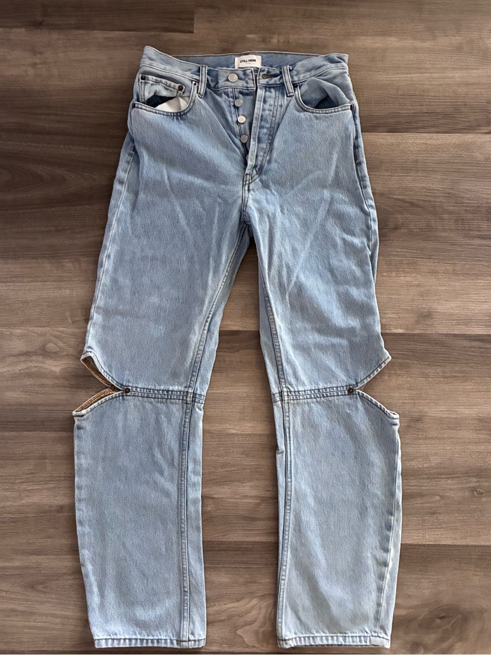 Still Here New York Cowgirl High-Rise Straight Jeans - Vintage Blue